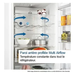 Réfrigérateur combiné - BOSCH - KGN36VXCT - Classe C - 321 L - 186 x 60 x 66,50 cm - Acier brossé noir