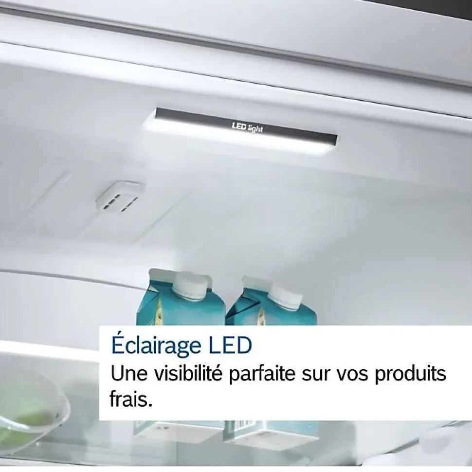 Réfrigérateur combiné - BOSCH - KGN36VXCT - Classe C - 321 L - 186 x 60 x 66,50 cm - Acier brossé noir