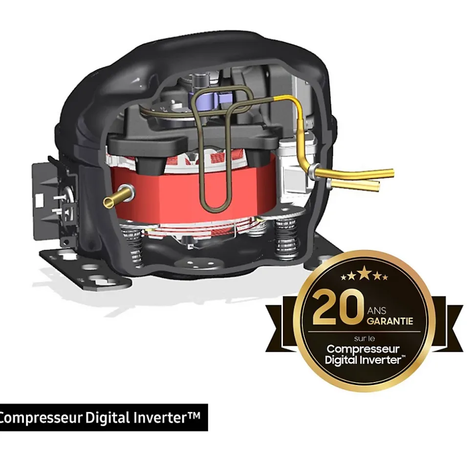 Réfrigérateur combiné 60cm 344l nofrost, blanc Samsung RB33B610EWW