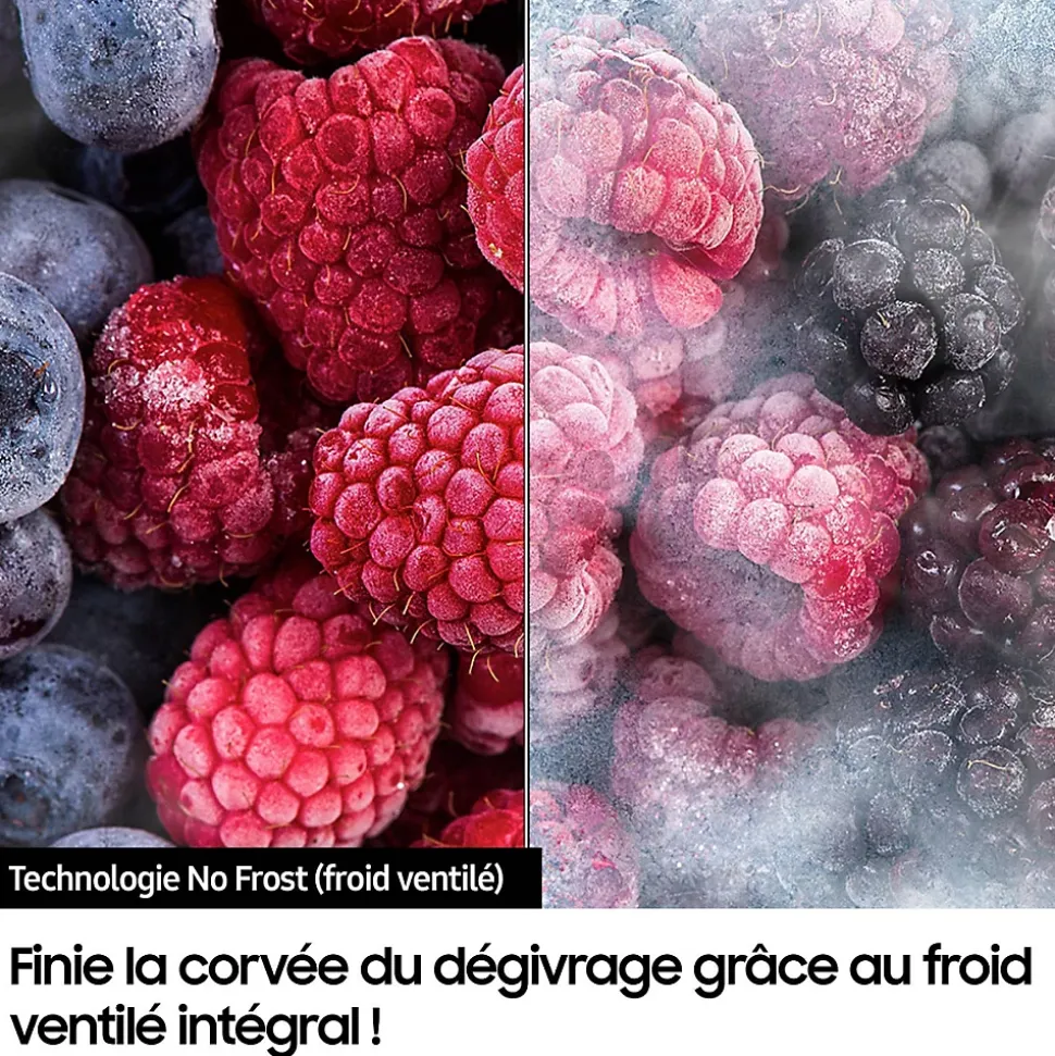 Réfrigérateur combiné 60cm 344l nofrost, blanc Samsung RB33B610EWW