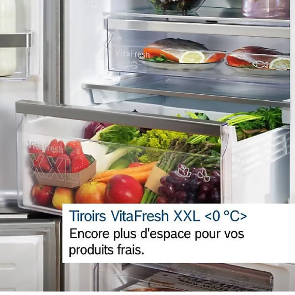 Réfrigérateur combiné 60cm 363l nofrost inox Bosch KGN39VLCT série 4