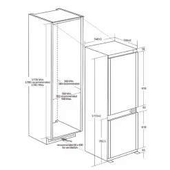 Réfrigérateur combiné encastrable à glissières 268l Candy CNBQL3518EV