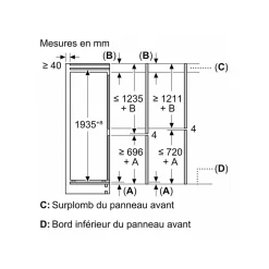 Réfrigérateur combiné intégrable 383l Neff KB7962FE0 n 50