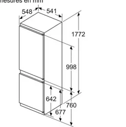 Réfrigérateur combiné intégrable à glissières 267l Neff KI5862SE0S n 50