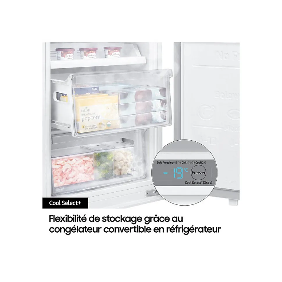 Réfrigérateur combiné intégrable à glissières 263l Samsung BRB38G705EWW