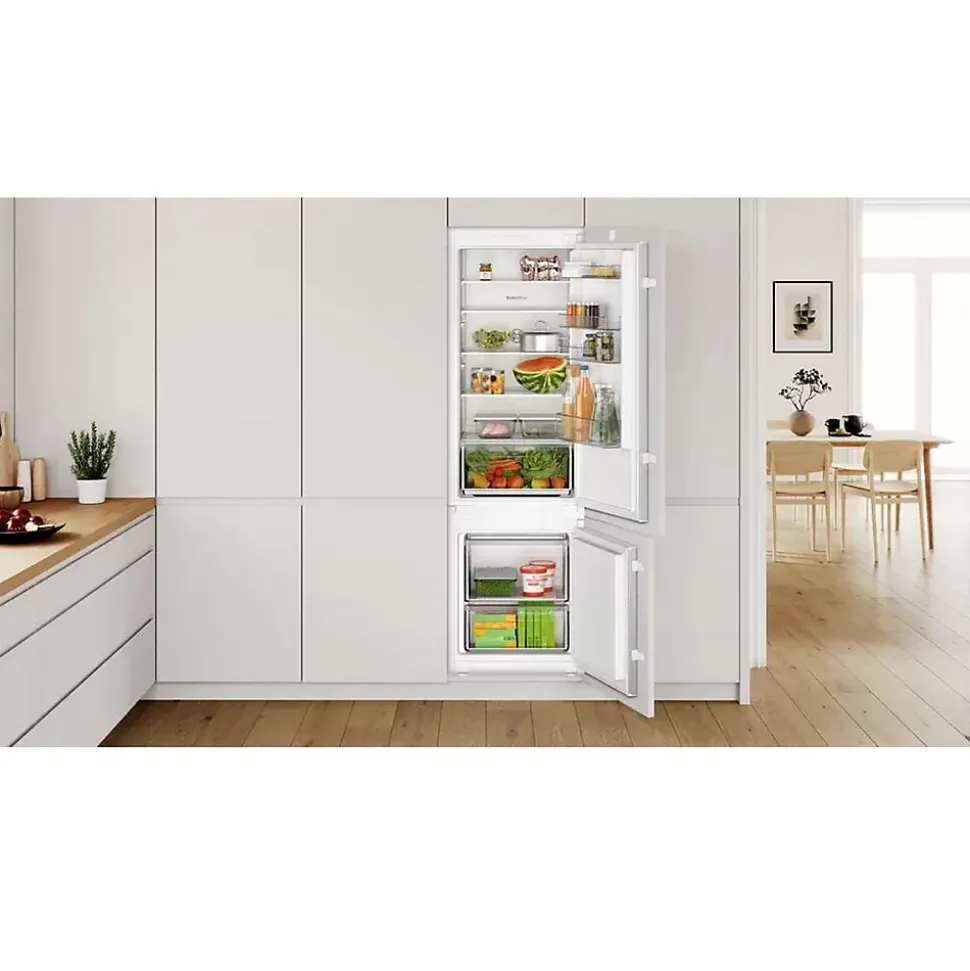 Réfrigérateur combiné intégrable à glissière 270l blanc Bosch KIV87NSE0