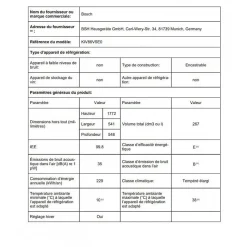 Réfrigérateur combiné intégrable à glissières 267l Bosch KIV86VSE0 serie 4