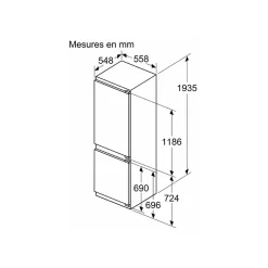 Réfrigérateur combiné intégrable 290l Neff KI7962FD0 n 50