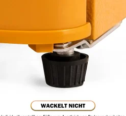 Réfrigérateur combiné 60L, double porte, congélateur 22L, classe E, -27C à 13C, jaune