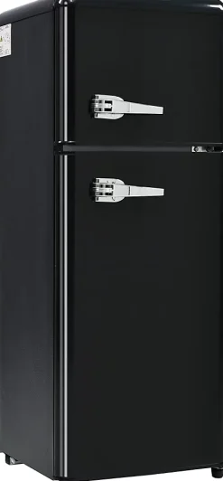 Réfrigérateur combiné 92L, double porte, congélateur 28L, moins 27 degrés à 13C, noir