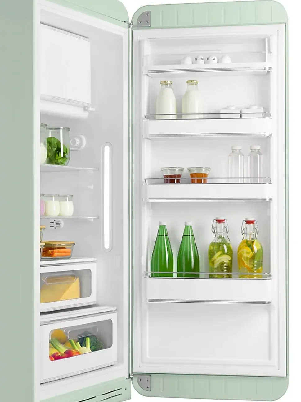 Réfrigérateur congélateur à poser ouverture droite Smeg FAB28RPG5 244L / 26L vert d'eau