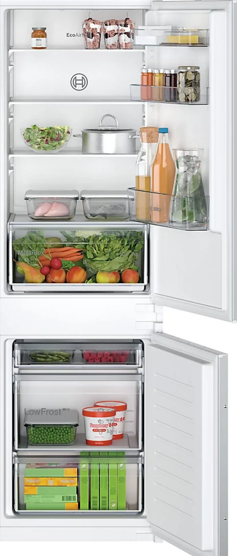 Réfrigérateur congélateur encastrable porte réversible Bosch KIV86NSE0 183L / 84L, blanc