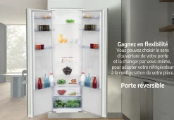 Réfrigérateur encastrable porte réversible Beko BSSA315K4SN 309L blanc