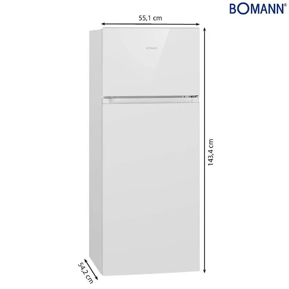 Réfrigérateur et congélateur 206L blanc Bomann DT7318-1-blanc