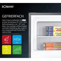 Réfrigérateur et congélateur 206L blanc Bomann DT7318-1-blanc