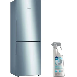 réfrigérateur frigo combiné inox 289L froid brassé Eclairage LED BOSCH