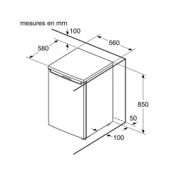 Réfrigérateur table top 56cm 120l blanc Bosch KTL15NWEB