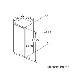 Réfrigérateurs 1 porte 248L Froid Statique BOSCH 55.8cm E, KIL 72 AFE 0