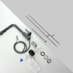 Robinet Cuisine avec Douchette Extractible, Mitigeur de Cuisine en Inox Mitigeur d'Évier avec 2 Modes de Sortie D'eau