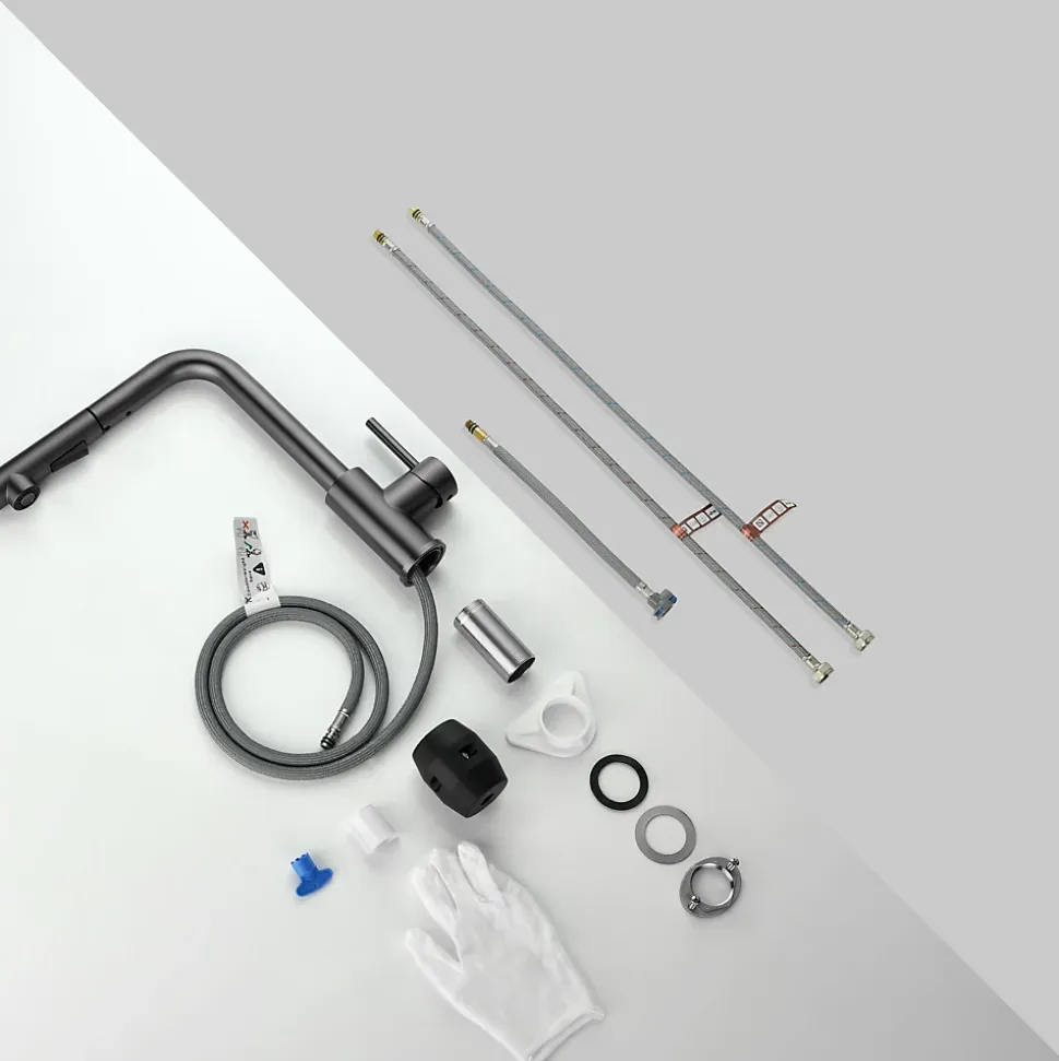 Robinet Cuisine avec Douchette Extractible, Mitigeur de Cuisine en Inox Mitigeur d'Évier avec 2 Modes de Sortie D'eau