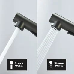 Robinet Cuisine avec Douchette Extractible, Mitigeur de Cuisine en Inox Mitigeur d'Évier avec 2 Modes de Sortie D'eau