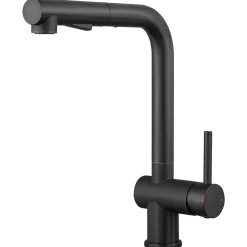 Robinet Cuisine avec Douchette Extractible, Mitigeur de Cuisine en Inox Mitigeur d'Évier avec 2 Modes de Sortie D'eau, Noir