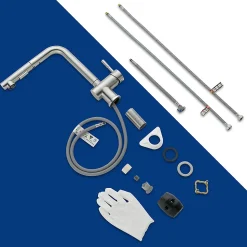 Robinet Cuisine avec Douchette Extractible, Mitigeur de Cuisine en Inox Mitigeur d'Évier avec 2 Modes de Sortie D'eau, Brossé