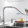 Robinet Cuisine avec Douchette Extractible, Mitigeur de Cuisine en Inox Mitigeur d'Évier avec 2 Modes de Sortie D'eau, Brossé