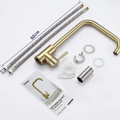 Robinet Cuisine avec Extensible, Mitigeur Cuisine avec Douchette, Melangeur avec Deux Types Jet d'eau