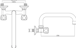 Robinet Cuisine Mitigeur Chrome Mural Bec De 25Cm
