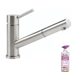 Robinet cuisine rabattable VILLEROY ET BOCH Como Shower window Inox + nettoyant
