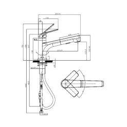 Robinet de cuisine avec douchette VILLEROY & BOCH Junis Shower Noir mat