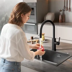 Robinet de Cuisine avec Douchette Extractible, CECIPA Max Mitigeur Cuisine en Inox Mitigeur d'Évier avec 2 Modes de Sortie D'eau