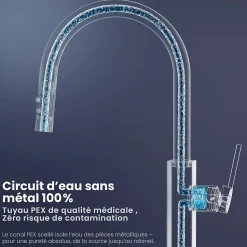 Robinet de Cuisine avec Douchette Extractible, CECIPA Max Mitigeur Cuisine en Inox Mitigeur d'Évier avec 2 Modes de Sortie D'eau
