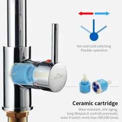 Robinet de Cuisine avec Douchette Extractible, Mitigeur Cuisine en Inox Mitigeur d'Évier avec 2 Modes de Sortie D'eau, Brossé