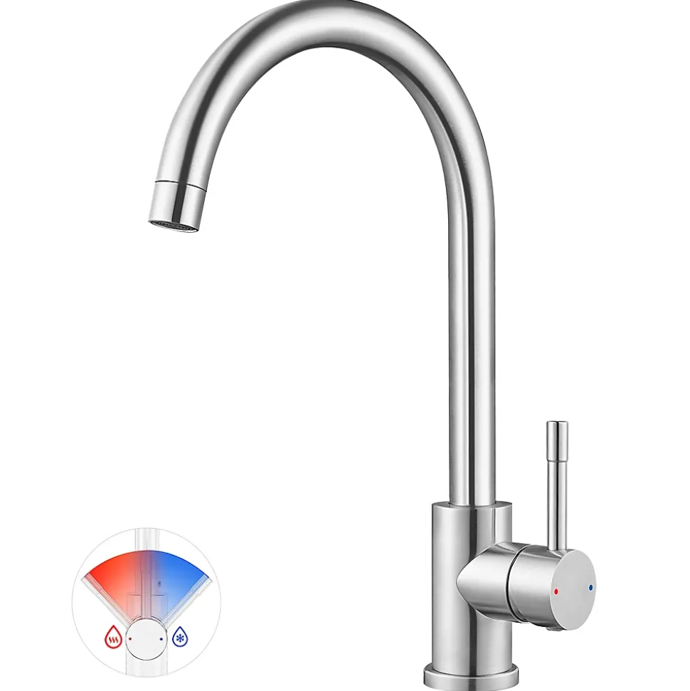 Robinet de Cuisine Cecipa Max Mitigeur Cuisine Robinet d'Évier de Cuisine à Levier Unique,Brossé