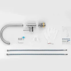 Robinet de Cuisine Cecipa Max Mitigeur Cuisine Robinet d'Évier de Cuisine à Levier Unique,Brossé