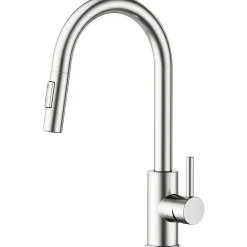 Robinet de cuisine extractible, acier inoxydable brossé, 2 modes d'eau, adapté aux éviers, modèle UE