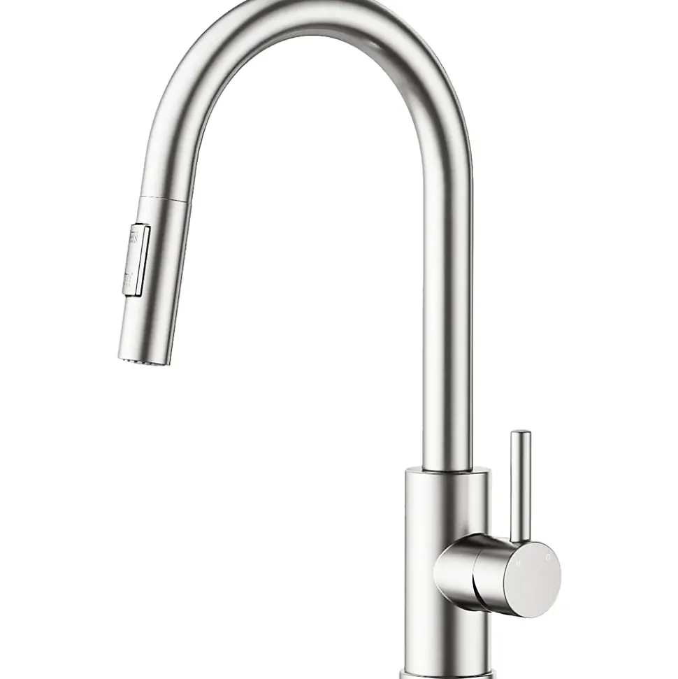 Robinet de cuisine extractible, acier inoxydable brossé, 2 modes d'eau, adapté aux éviers, modèle UE