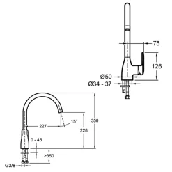 Robinet de cuisine JACOB DELAFON Kumin