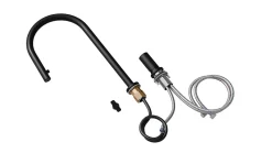 Robinet de cuisine noir Primagran avec deux types de jet d'eau, robinet d'Evier avec rotation a 360, mitigeur haute pression