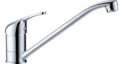 Robinet mitigeur design d'evier de cuisine bas a bec rotatif anticalcaire chrome