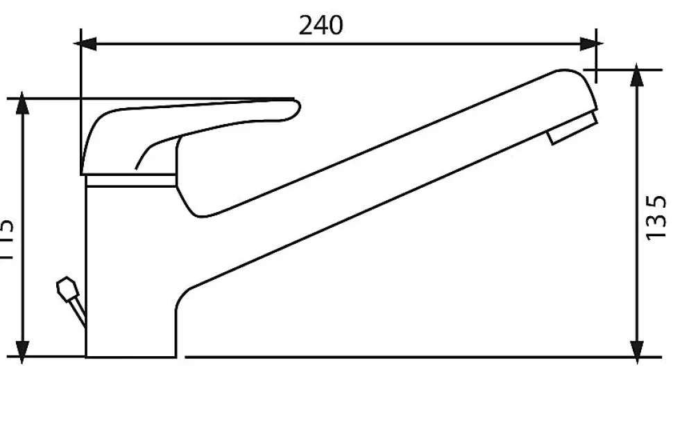 Robinet mitigeur design d'evier de cuisine bas a bec rotatif anticalcaire chrome