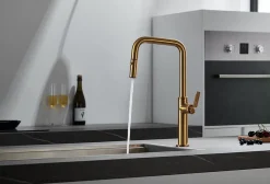 Robinetterie Cuisine mitigeur BALI à poser Or brosséChroméNoir matCanon de fusilOr brosséOr rose brossé