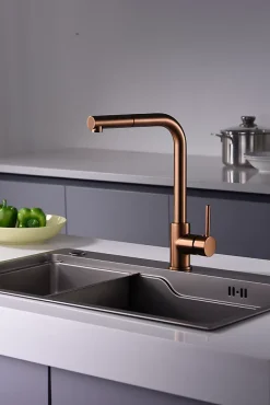 Robinetterie Cuisine mitigeur CHYPRE à poser Or rose brosséInoxChroméNoir matBlanc matOr brosséOr rose brossé