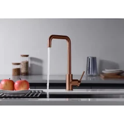 Robinetterie Cuisine mitigeur SQUARE à poser Noir (mat)Or rose brosséChroméNoir matOr brossé