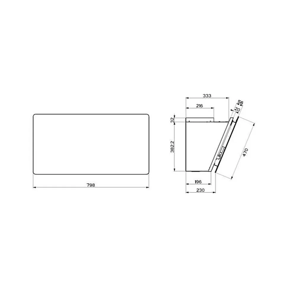 ROBLIN Hotte décorative 80 cm Camelia 800 verre 700 m3/h - 5630306