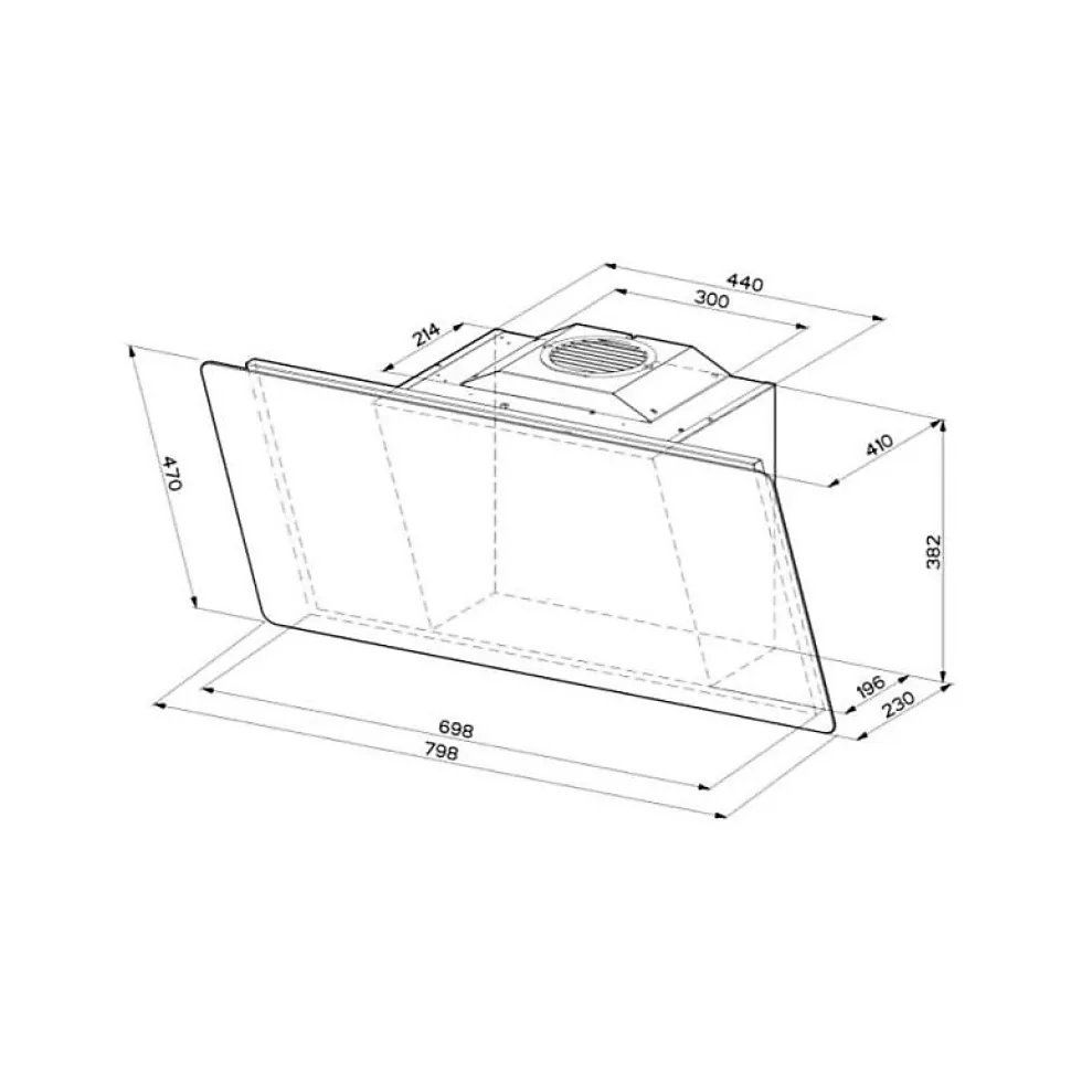 ROBLIN Hotte décorative 80 cm Camelia 800 verre 700 m3/h - 5629997