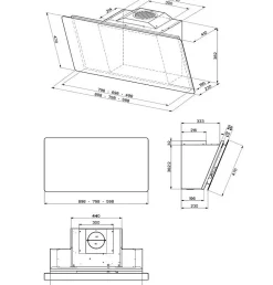 ROBLIN Hotte décorative 80 cm Camelia 800 verre 700 m3/h - 5629997