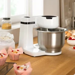 Robot de cuisine BOSCH Kitchen machine Serie 2 - Noir et argent - 700 W - 7 vitesses + turbo - Bol mélangeur inox 3,8 L